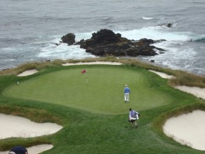 Tom Watson on the short par-3 7th hole