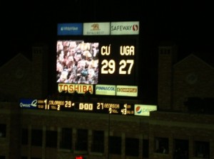 The scoreboard says it all - Colorado 29, Georgia 27!