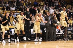 CU women's bb bench