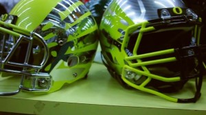 Oregon lime green helmets
